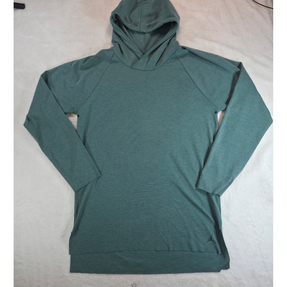 Air Jordan Men's Lux Raglan Pullover Hoodie Heather Green Large Cowl Neck